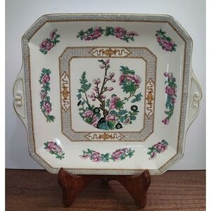 Vintage Myott Staffordshire Indian Tree Square Canape Plate 9 Inches